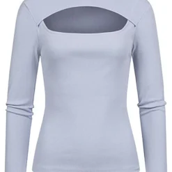 ONLY Damen Ausschnitt Longsleeve Leichter Pullover Eventide Blau