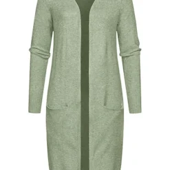 JACQUELINE DE YONG JDY By ONLY Damen NOOS Longform Cardigan 2-Pockets Basil Grün