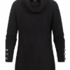 Styleboom Fashion Damen Longform Rollkragen Pullover Mit Deko Knöpfen Schwarz -Vero Moda Verkaufsgeschäft 21116967