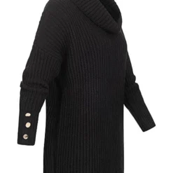 Styleboom Fashion Damen Longform Rollkragen Pullover Mit Deko Knöpfen Schwarz 6 Styleboom Fashion Damen Longform Rollkragen Pullover Mit Deko Knöpfen Schwarz -Vero Moda Verkaufsgeschäft 21116967 1