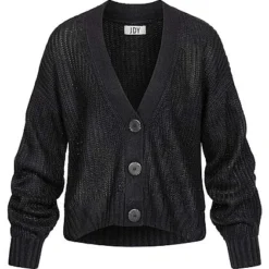 JACQUELINE DE YONG JDY By ONLY Damen V-Neck Strickcardigan Mit Knopfleiste Schwarz