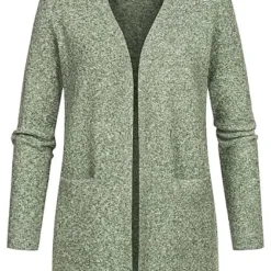 Vero Moda Damen NOOS Soft-Touch Cardigan Offener Schnitt 2-Pockets Laurel Grün