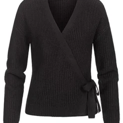 Vero Moda Damen NOOS Wickel Strickcardigan Seitl. Zum Binden Schwarz