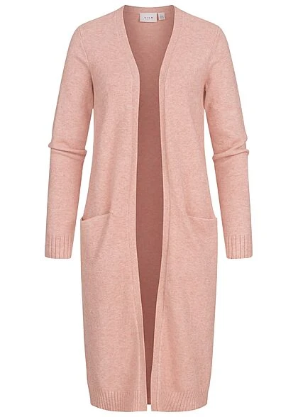 VILA Damen NOOS Longform Cardigan Offener Schnitt 2-Pockets Misty Rose 3 VILA Damen NOOS Longform Cardigan Offener Schnitt 2-Pockets Misty Rose
