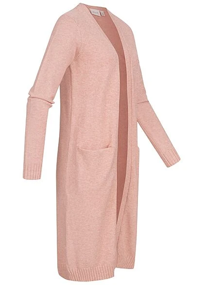 VILA Damen NOOS Longform Cardigan Offener Schnitt 2-Pockets Misty Rose 4 VILA Damen NOOS Longform Cardigan Offener Schnitt 2-Pockets Misty Rose – Bild 2