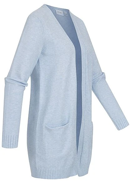 VILA Damen NOOS Midi Cardigan Offener Schnitt 2-Pockets Kentucky Blau 4 VILA Damen NOOS Midi Cardigan Offener Schnitt 2-Pockets Kentucky Blau – Bild 2