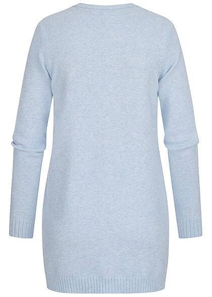 VILA Damen NOOS Midi Cardigan Offener Schnitt 2-Pockets Kentucky Blau 5 VILA Damen NOOS Midi Cardigan Offener Schnitt 2-Pockets Kentucky Blau – Bild 3