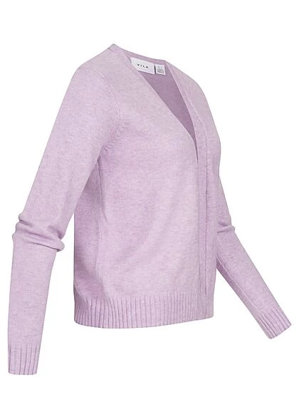 VILA Damen NOOS Kurzer Cardigan Offener Schnitt Pastel Lilac Lila 4 VILA Damen NOOS Kurzer Cardigan Offener Schnitt Pastel Lilac Lila – Bild 2
