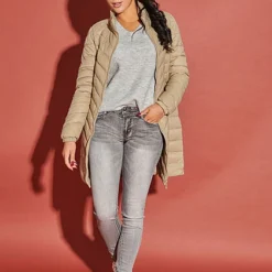 ONLY Damen Longform Steppjacke Stehkragen 2-Pockets Trench Coat Beige 11 ONLY Damen Longform Steppjacke Stehkragen 2-Pockets Trench Coat Beige -Vero Moda Verkaufsgeschäft 21120660 4