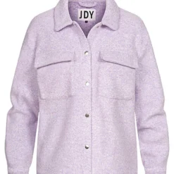 JACQUELINE DE YONG JDY By ONLY Damen Kurze Shacket Hemdjacke Mit 2 Brusttaschen Lavender Lila