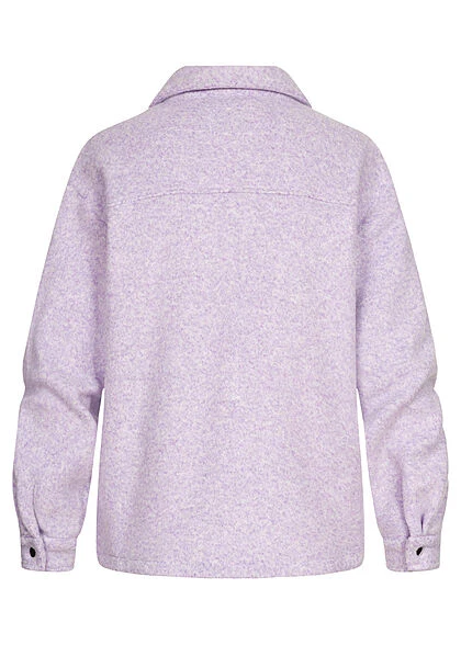 JACQUELINE DE YONG JDY By ONLY Damen Kurze Shacket Hemdjacke Mit 2 Brusttaschen Lavender Lila 5 JACQUELINE DE YONG JDY By ONLY Damen Kurze Shacket Hemdjacke Mit 2 Brusttaschen Lavender Lila – Bild 3