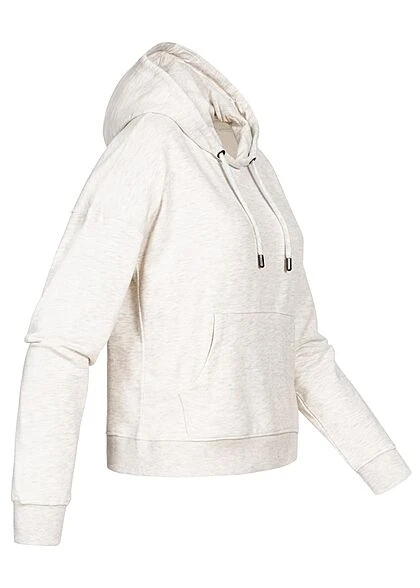 ONLY Damen Basic Sweat Hoodie Mit Kapuze & Kängurutasche Oatmeal Beige Melange 4 ONLY Damen Basic Sweat Hoodie Mit Kapuze & Kängurutasche Oatmeal Beige Melange – Bild 2