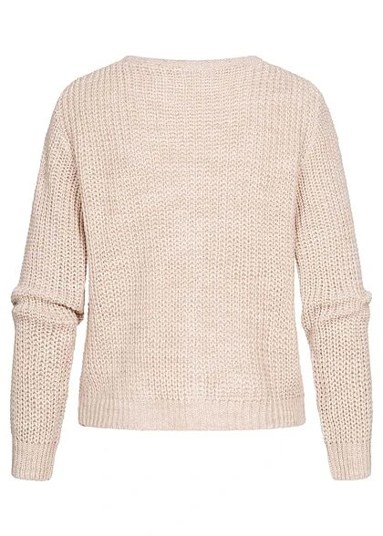 Cloud5ive Damen Kurzer Basic V-Neck Strickcardigan Mit Knopfleiste Hell Beige 4 Cloud5ive Damen Kurzer Basic V-Neck Strickcardigan Mit Knopfleiste Hell Beige – Bild 2