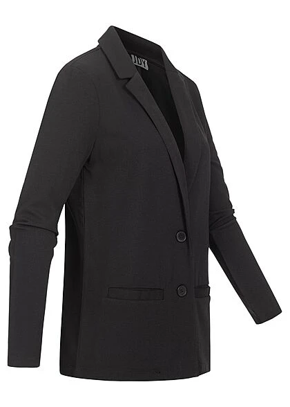 JACQUELINE DE YONG JDY By ONLY Damen NOOS V-Neck Blazer Mit 2 Taschen Knopfleiste Schwarz 4 JACQUELINE DE YONG JDY By ONLY Damen NOOS V-Neck Blazer Mit 2 Taschen Knopfleiste Schwarz – Bild 2