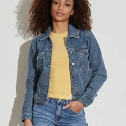 JACQUELINE DE YONG JDY By ONLY Damen NOOS Basic Jeans Jacke 4-Pockets Medium Blau Denim -Vero Moda Verkaufsgeschäft 22010031 3