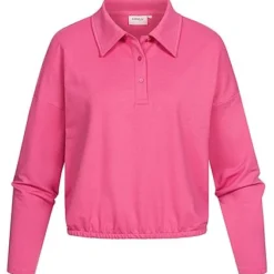 ONLY Damen Polo Sweater Pullover Mit Knopfleiste Gin Fizz Pink