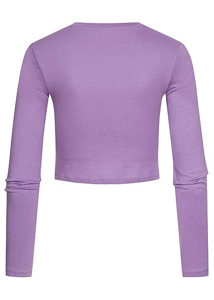 ONLY Damen Kurzes Twist Top Longsleeve Mit Drehdetail Vorn Chalk Violet Lila 4 ONLY Damen Kurzes Twist Top Longsleeve Mit Drehdetail Vorn Chalk Violet Lila – Bild 2