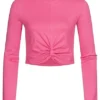 ONLY Damen Kurzes Twist Top Longsleeve Mit Drehdetail Vorn Gin Fizz Pink 2 ONLY Damen Kurzes Twist Top Longsleeve Mit Drehdetail Vorn Gin Fizz Pink -Vero Moda Verkaufsgeschäft 22010103