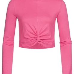 ONLY Damen Kurzes Twist Top Longsleeve Mit Drehdetail Vorn Gin Fizz Pink