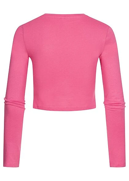 ONLY Damen Kurzes Twist Top Longsleeve Mit Drehdetail Vorn Gin Fizz Pink 4 ONLY Damen Kurzes Twist Top Longsleeve Mit Drehdetail Vorn Gin Fizz Pink – Bild 2