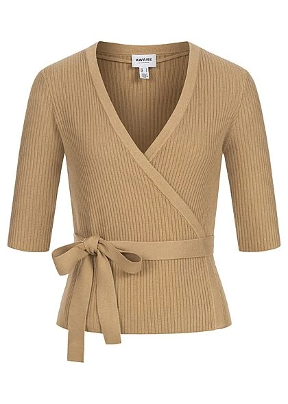 Vero Moda Damen 1/2 V-Neck Wickelstrickcardigan Mit Struktur Travertine Braun 3 Vero Moda Damen 1/2 V-Neck Wickelstrickcardigan Mit Struktur Travertine Braun