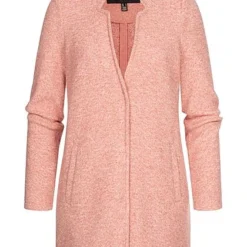 Vero Moda Damen Coatigan Jacke Mit Stehkragen & 2-Pockets Old Rose