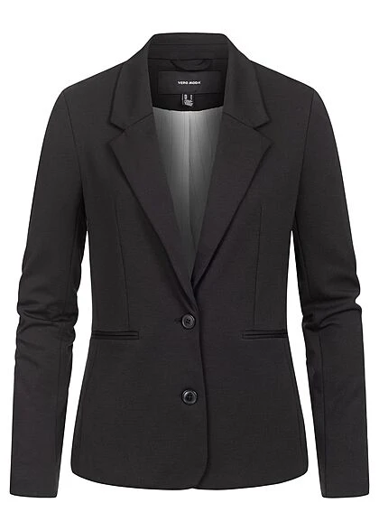 Vero Moda Damen NOOS Slim Fit Jersey Blazer 2-Pockets Knopfleiste Schwarz 3 Vero Moda Damen NOOS Slim Fit Jersey Blazer 2-Pockets Knopfleiste Schwarz
