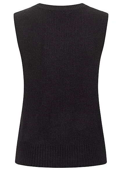 Pieces Damen NOOS Strickweste Pullunder Gerippt Schwarz 4 Pieces Damen NOOS Strickweste Pullunder Gerippt Schwarz – Bild 2