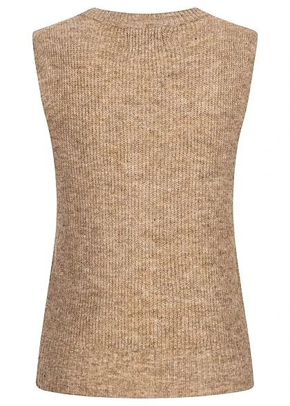 Pieces Damen NOOS Strickweste Pullunder Gerippt Silver Mink 4 Pieces Damen NOOS Strickweste Pullunder Gerippt Silver Mink – Bild 2