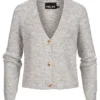 Pieces Damen NOOS Kurze V-Neck Strickjacke Cardigan Knopfleiste Hell Grau 2 Pieces Damen NOOS Kurze V-Neck Strickjacke Cardigan Knopfleiste Hell Grau -Vero Moda Verkaufsgeschäft 22010267