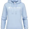 Champion Damen Hoodie Mit Logo Print Kapuze Tunnelzug & Kängurutasche Blau 2 Champion Damen Hoodie Mit Logo Print Kapuze Tunnelzug & Kängurutasche Blau -Vero Moda Verkaufsgeschäft 22010347