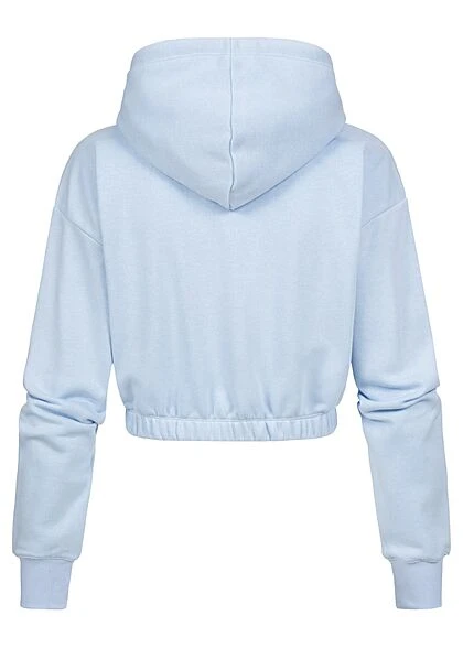 Champion Damen Cropped Hoodie Mit Kapuze & Logo Print Blau 5 Champion Damen Cropped Hoodie Mit Kapuze & Logo Print Blau – Bild 3