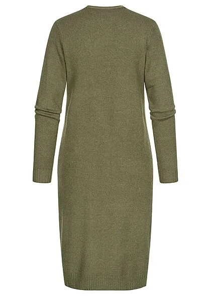 VILA Damen NOOS Longform Cardigan Offener Schnitt 2-Pockets Four Leaf Oliv Grün 5 VILA Damen NOOS Longform Cardigan Offener Schnitt 2-Pockets Four Leaf Oliv Grün – Bild 3