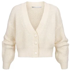 ONLY Damen Kurze Strickjacke Cardigan Mit Knopfleiste Tofu Weiss Natural