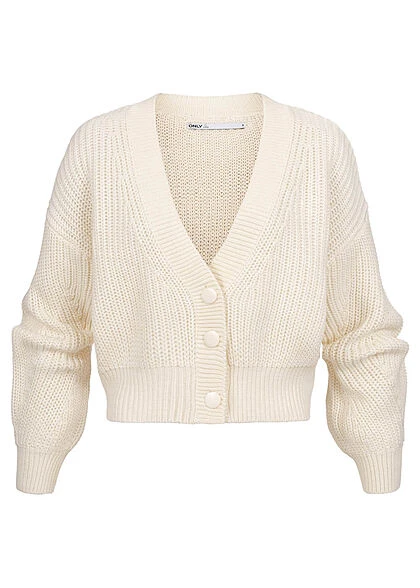 ONLY Damen Kurze Strickjacke Cardigan Mit Knopfleiste Tofu Weiss Natural 3 ONLY Damen Kurze Strickjacke Cardigan Mit Knopfleiste Tofu Weiss Natural
