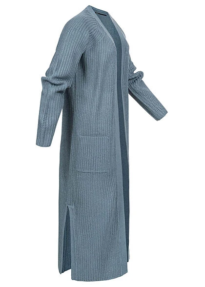 ONLY Damen Maxi Struktur Cardigan Mit 2 Taschen Offener Schnitt Mirage Blau 4 ONLY Damen Maxi Struktur Cardigan Mit 2 Taschen Offener Schnitt Mirage Blau – Bild 2