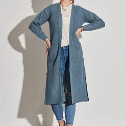 ONLY Damen Maxi Struktur Cardigan Mit 2 Taschen Offener Schnitt Mirage Blau 9 ONLY Damen Maxi Struktur Cardigan Mit 2 Taschen Offener Schnitt Mirage Blau -Vero Moda Verkaufsgeschäft 22010542 3