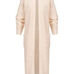 ONLY Damen Maxi Struktur Cardigan Mit 2 Taschen Offener Schnitt Tofu Weiss Natural