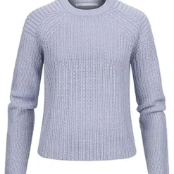 ONLY Damen Gerippter Struktur Strickpullover Mit Weiten Ärmeln Eventide Blau