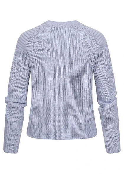 ONLY Damen Gerippter Struktur Strickpullover Mit Weiten Ärmeln Eventide Blau 4 ONLY Damen Gerippter Struktur Strickpullover Mit Weiten Ärmeln Eventide Blau – Bild 2