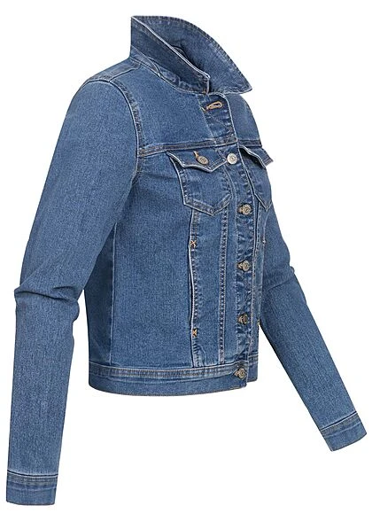 ONLY Damen Jeans Jacke Mit Knopfleiste 4-Pockets Medium Blau Denim 4 ONLY Damen Jeans Jacke Mit Knopfleiste 4-Pockets Medium Blau Denim – Bild 2