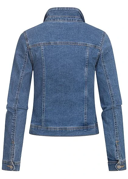 ONLY Damen Jeans Jacke Mit Knopfleiste 4-Pockets Medium Blau Denim 5 ONLY Damen Jeans Jacke Mit Knopfleiste 4-Pockets Medium Blau Denim – Bild 3