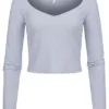 ONLY Damen Cropped Longsleeve Mit Strukturstoff Und Herzausschnitt Eventide Blau 2 ONLY Damen Cropped Longsleeve Mit Strukturstoff Und Herzausschnitt Eventide Blau -Vero Moda Verkaufsgeschäft 22020017