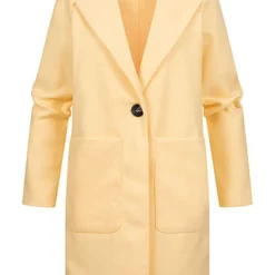 ONLY Damen Übergangsjacke Coatigan Mit 2 Taschen & 1-Knopfverschluss Pastel Gelb