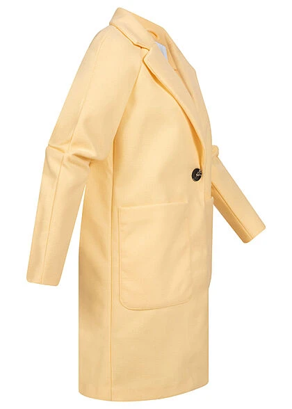 ONLY Damen Übergangsjacke Coatigan Mit 2 Taschen & 1-Knopfverschluss Pastel Gelb 4 ONLY Damen Übergangsjacke Coatigan Mit 2 Taschen & 1-Knopfverschluss Pastel Gelb – Bild 2