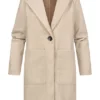 ONLY Damen Übergangsjacke Coatigan Mit 2 Taschen & 1-Knopfverschluss Humus Beige -Vero Moda Verkaufsgeschäft 22020044