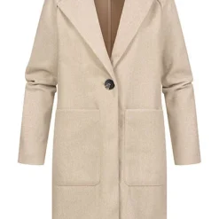 ONLY Damen Übergangsjacke Coatigan Mit 2 Taschen & 1-Knopfverschluss Humus Beige