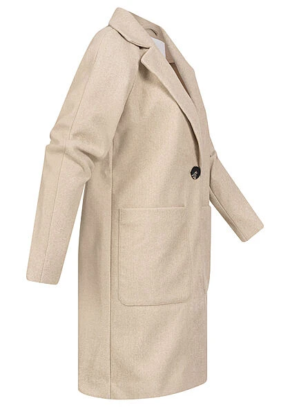 ONLY Damen Übergangsjacke Coatigan Mit 2 Taschen & 1-Knopfverschluss Humus Beige 4 ONLY Damen Übergangsjacke Coatigan Mit 2 Taschen & 1-Knopfverschluss Humus Beige – Bild 2