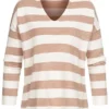 ONLY Damen V-Neck Strick Longsleeve Pullover Mit Streifen Cloud Weiss Braun 1 ONLY Damen V-Neck Strick Longsleeve Pullover Mit Streifen Cloud Weiss Braun -Vero Moda Verkaufsgeschäft 22020052