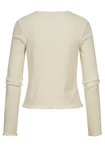 Aware By Vero Moda Damen Cardigan Mit Knopfleiste V-Neck Frilldetails Grün 4 Aware By Vero Moda Damen Cardigan Mit Knopfleiste V-Neck Frilldetails Grün – Bild 2